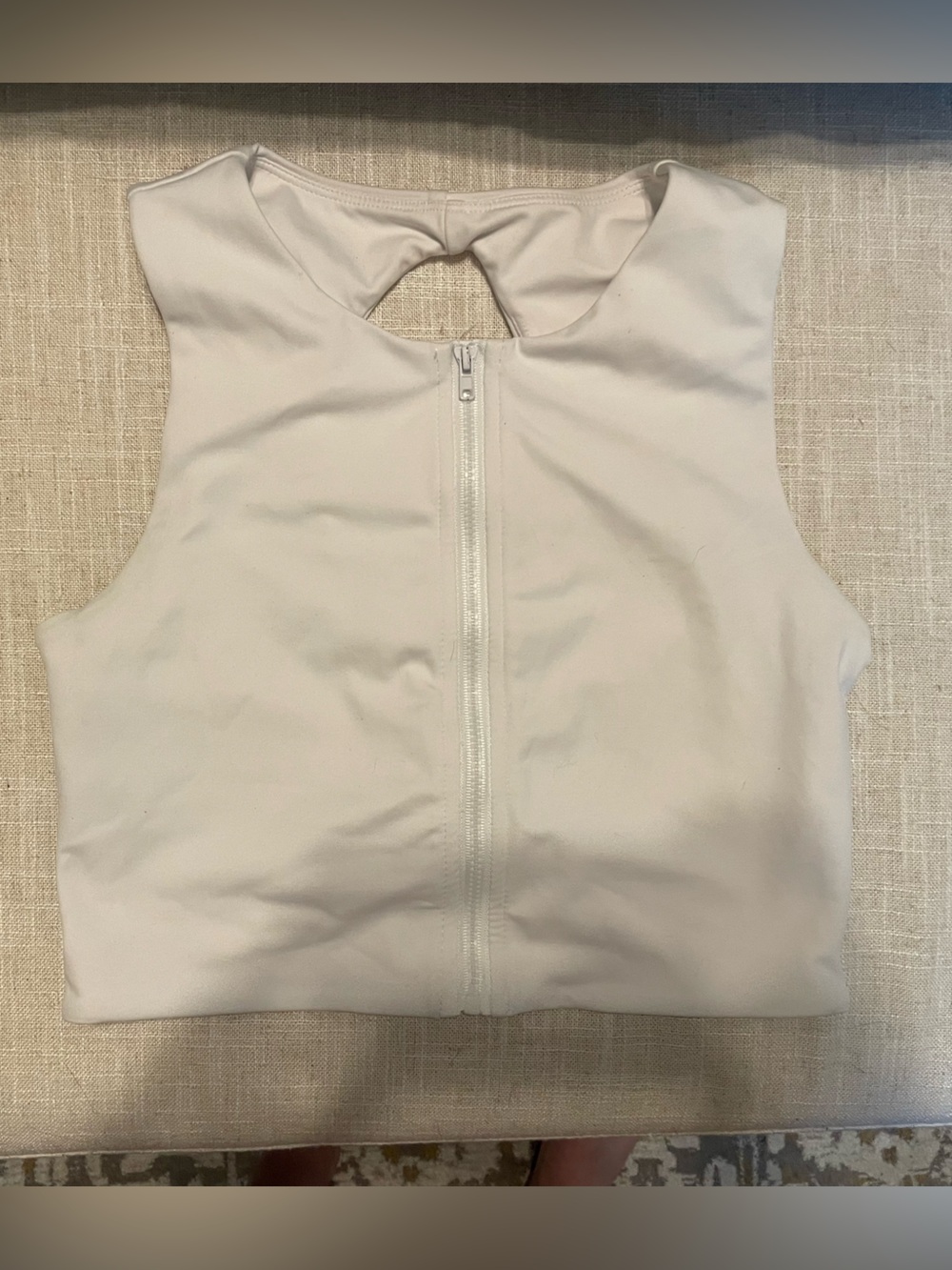 Buffbunny Collection SZ S White Zip-Front Sports Bra
